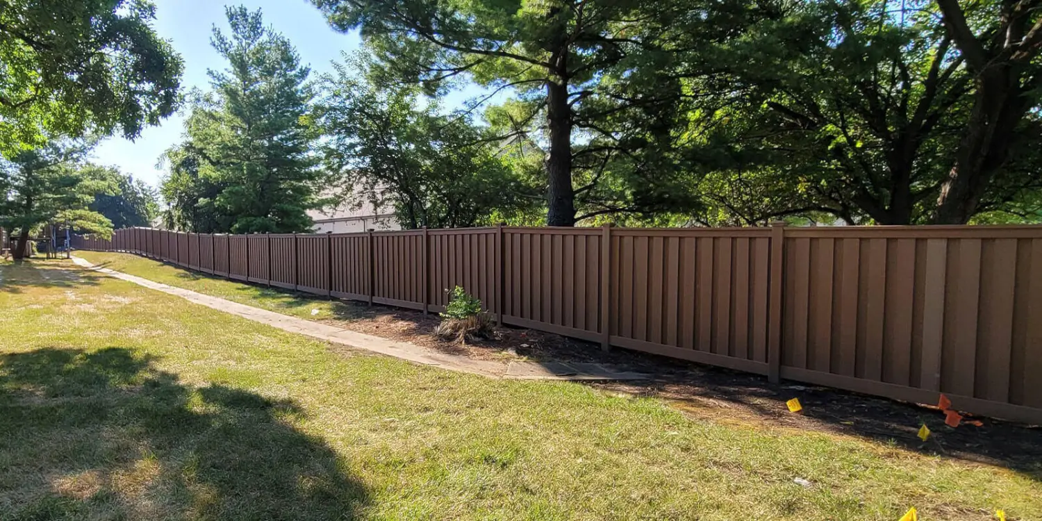 Brown trex privacy fence