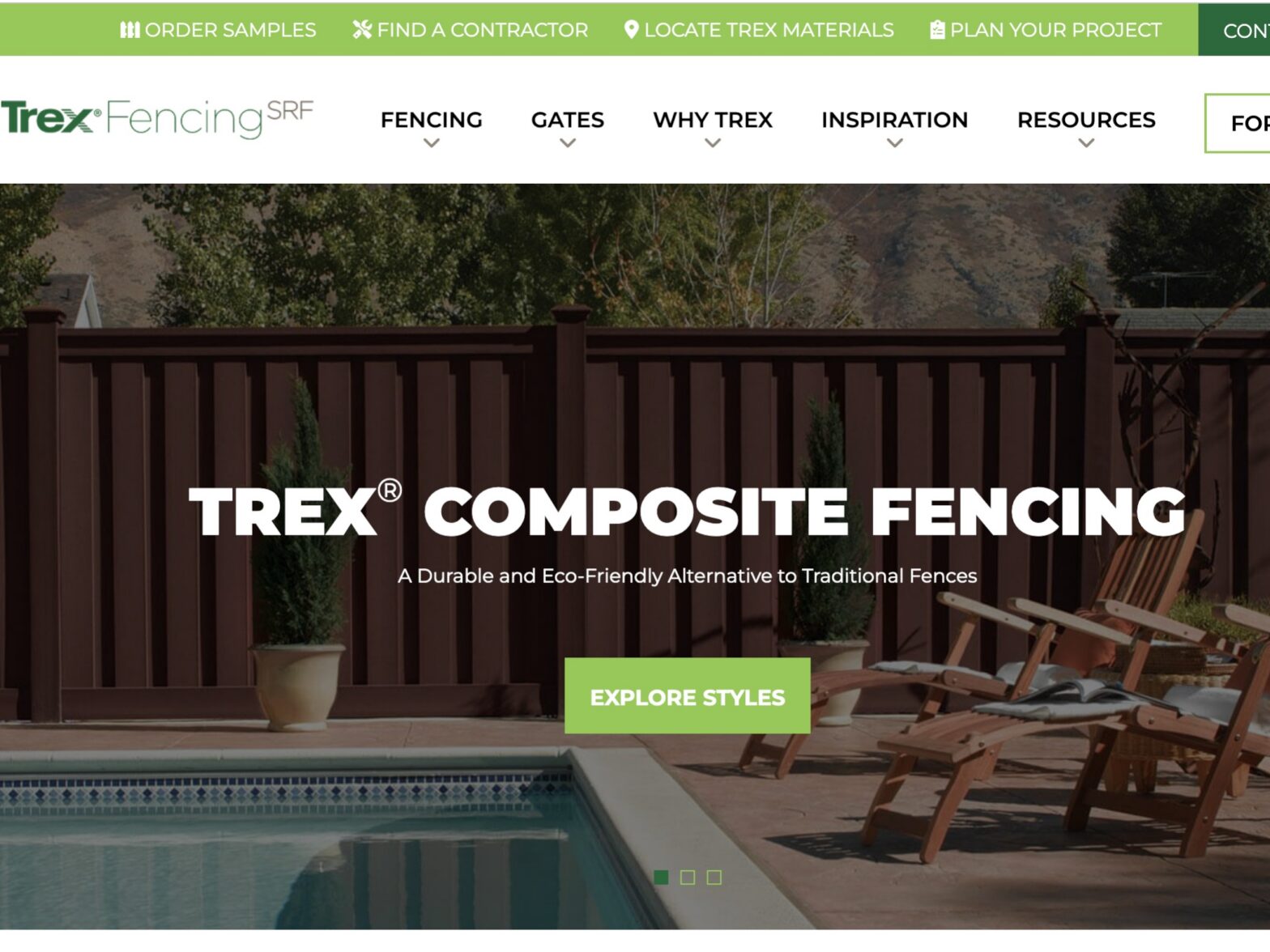 Photo of a nationwide distributor's Trex fencing site