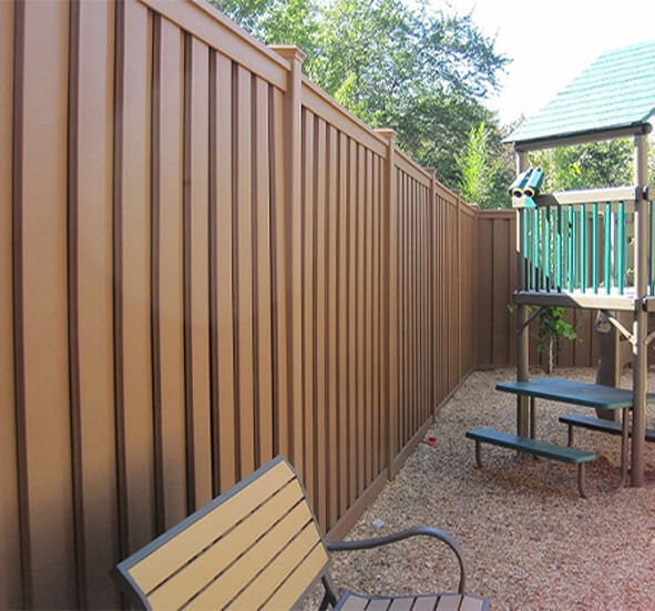 Trex fence installed at a park