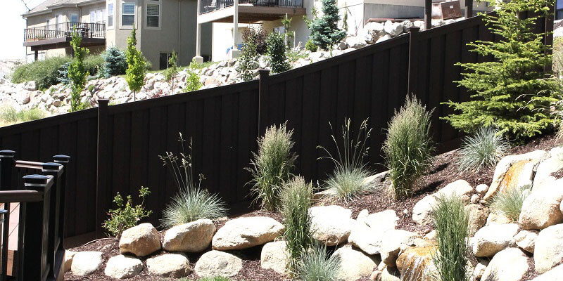 Black composite fence for homes