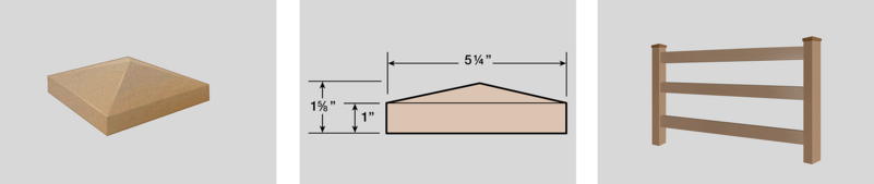 Trex Rail Fence - Crown cap for composite fence posts