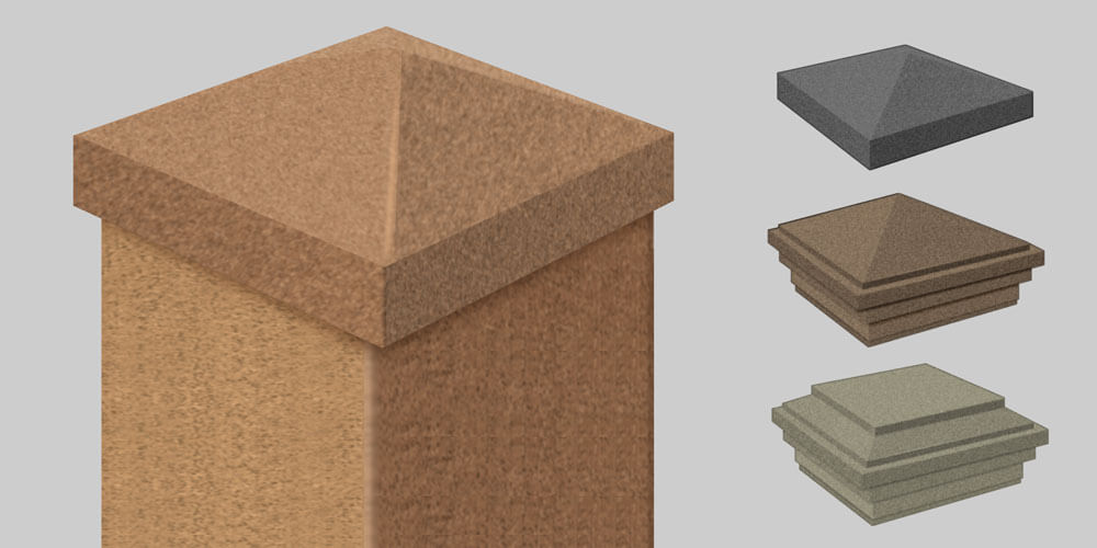 Crown Post Cap for Trex rail fence