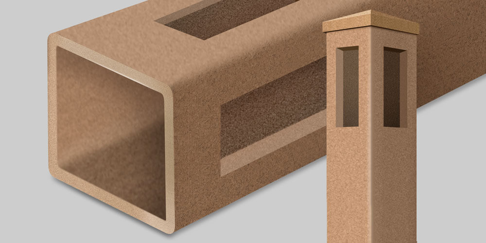 Close up of Trex routed posts
