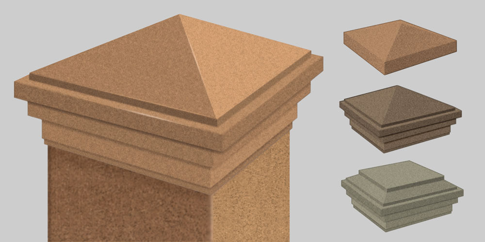 Pyramid Post Top for Trex rail fence