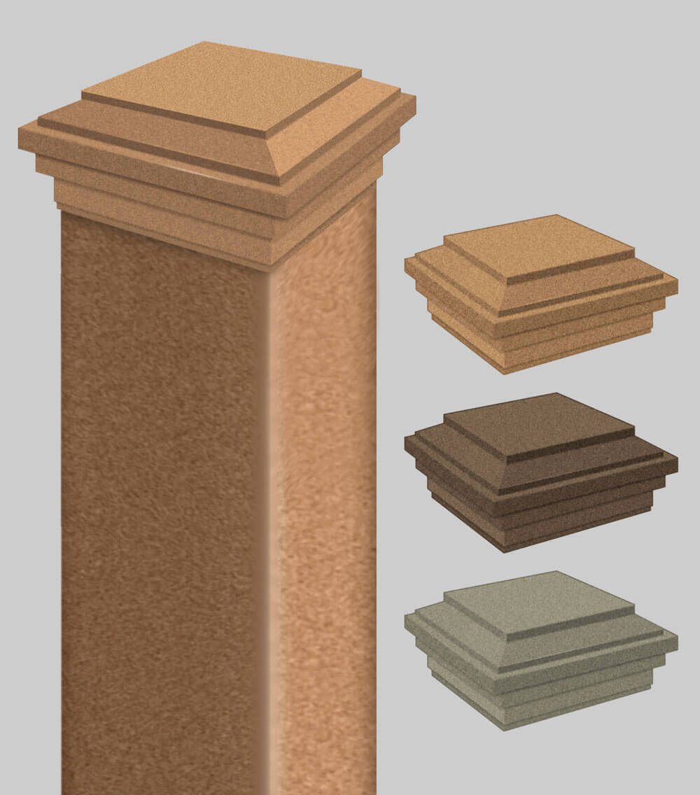 Decorative post caps for Commercial Trex Gates