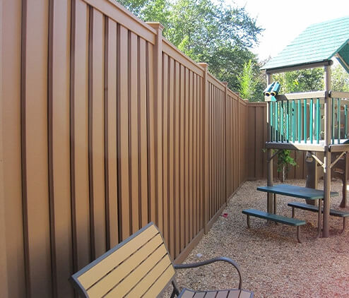 Trex fence installed at a park