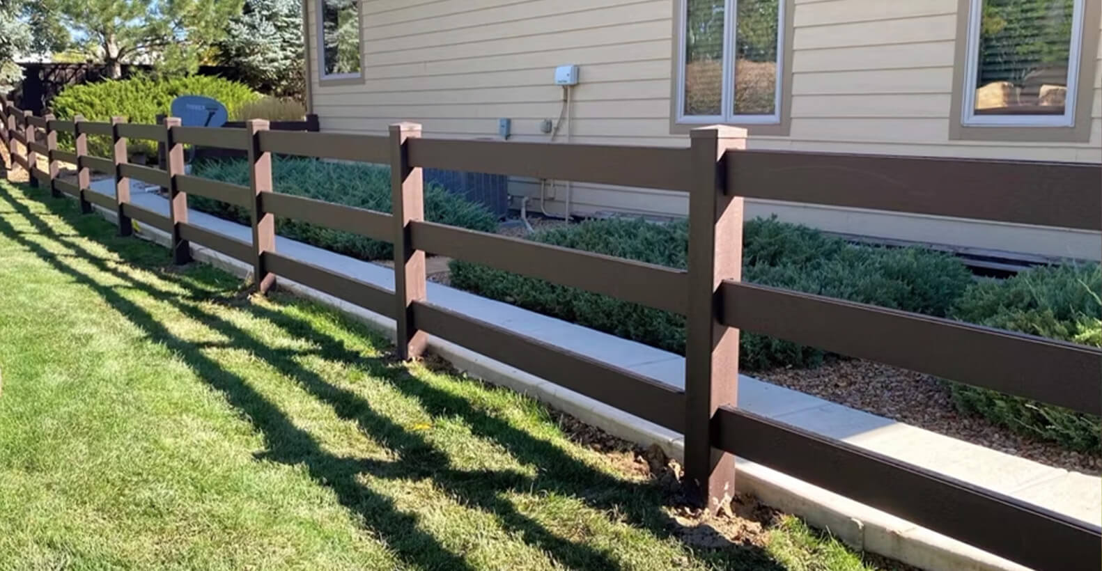 Trex rail fence - post and rail composite fencing