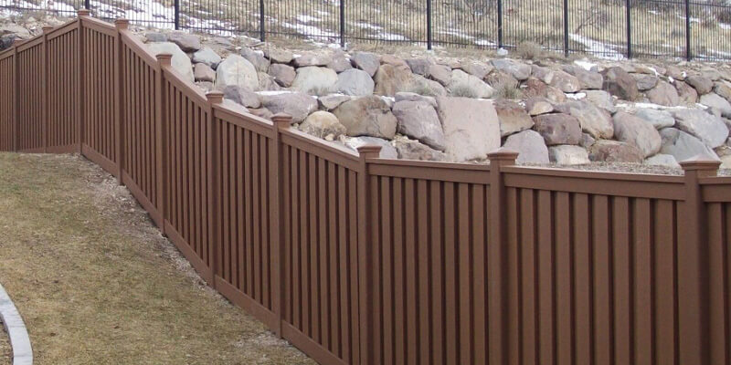 Woodland brown trex privacy backyard fence